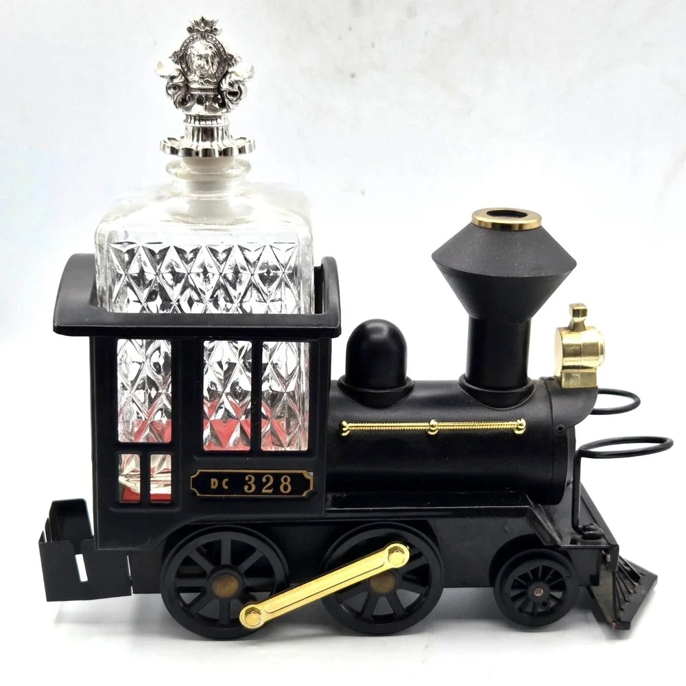 DC 328 TRAIN Locomotive Music Box Decanter  Bar Set  PLAYS 